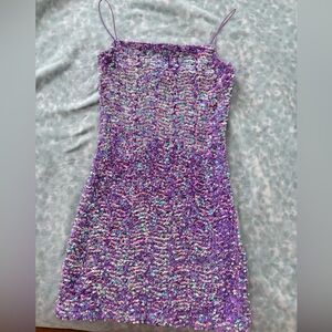 Glamorous Lavender Sequin Mini Dress